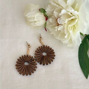 Brown Floral Earrings